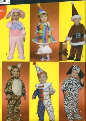 3604 9813 CLOWN, SANTA ,BUNNY, DALMATION SUIT, HAT PATTERN 1/2-4